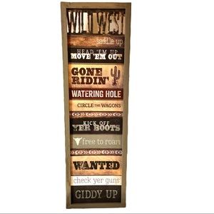 The Spring Shop Wild West Saddle Up Wood Sign